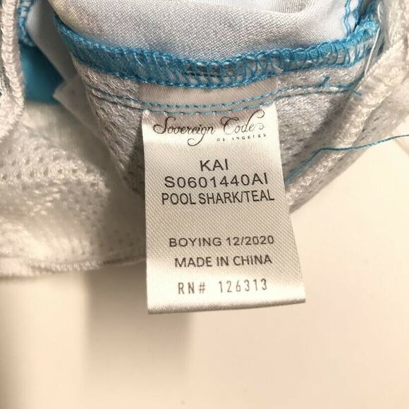 Sovereign Code Kai Printed Swim Shorts Boys 18M Pool Shark Teal NWT - Picture 4 of 7